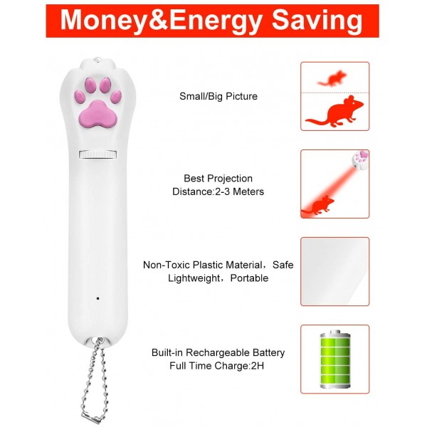 Shengsite Indoor Cats Interactive cat/Dog Toys, Red LED Projection, pet Training Supplies,Gifts for Children.